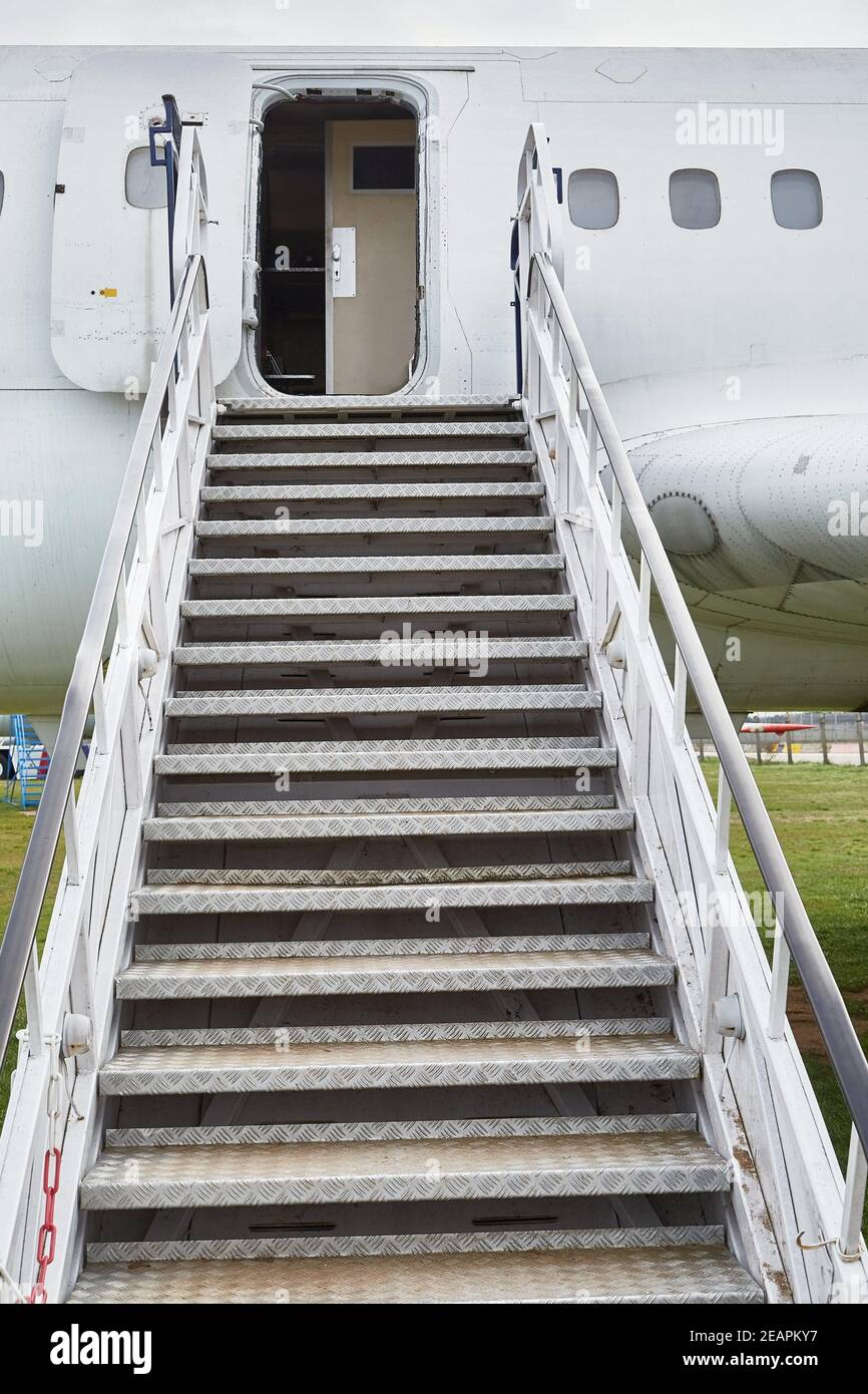 Airport stairs to a plane Stock Photo Alamy
