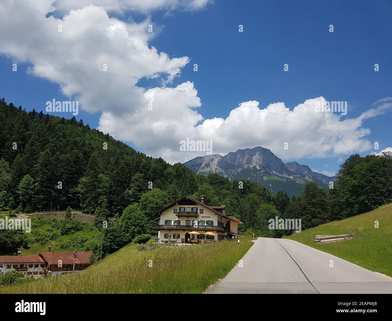 Bergidyll, Maria Gern, Wiesen, Almen, Berge Stock Photo