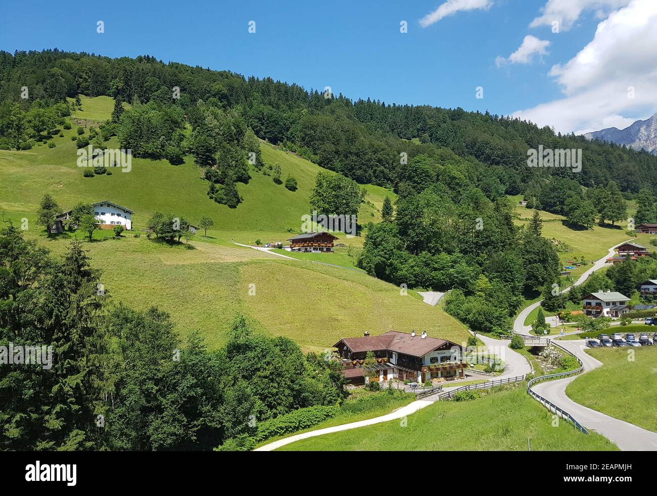 Bergidyll, Maria Gern, Wiesen, Almen, Berge Stock Photo