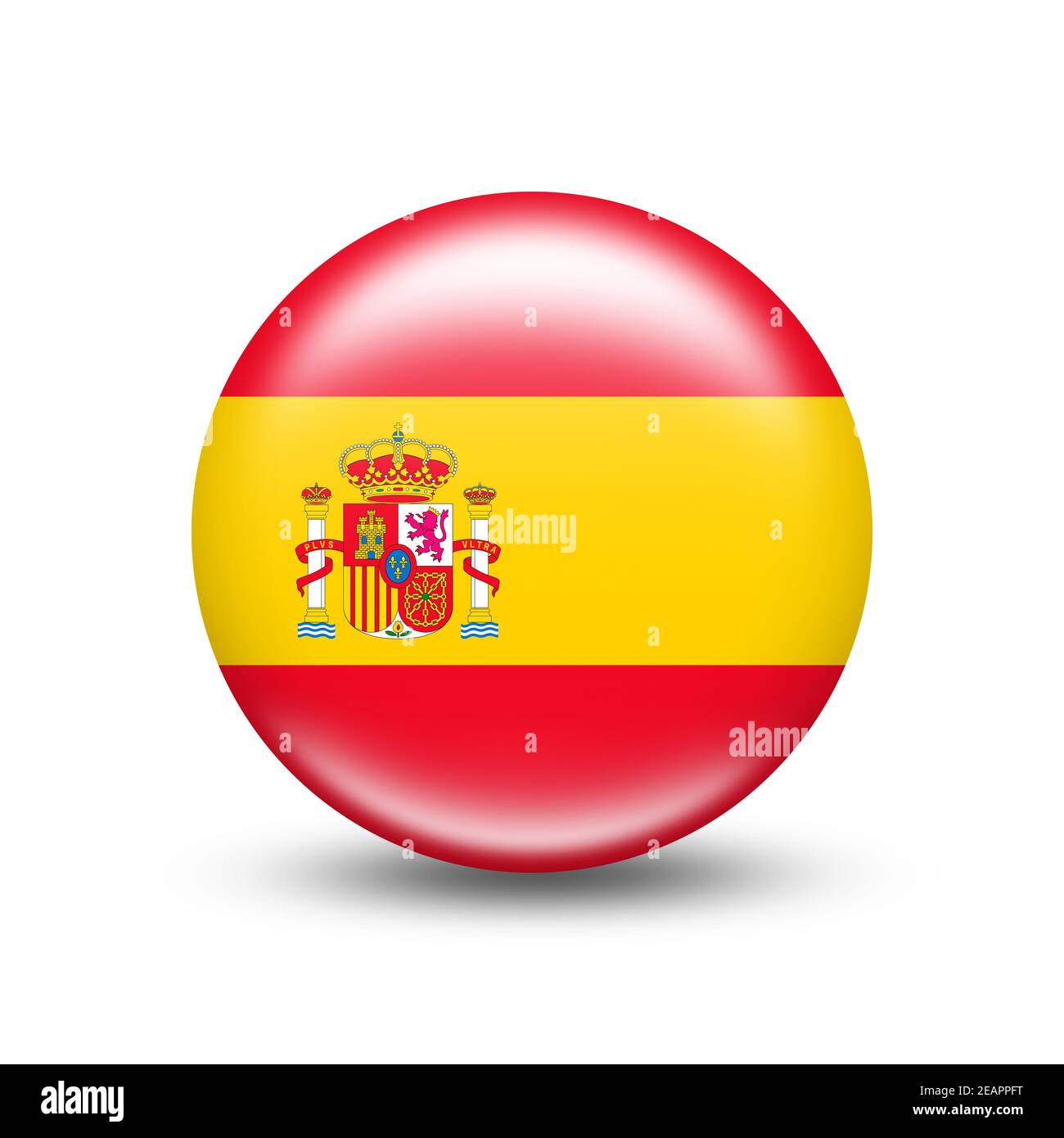 Spain country flag in sphere with white shadow Stock Photo