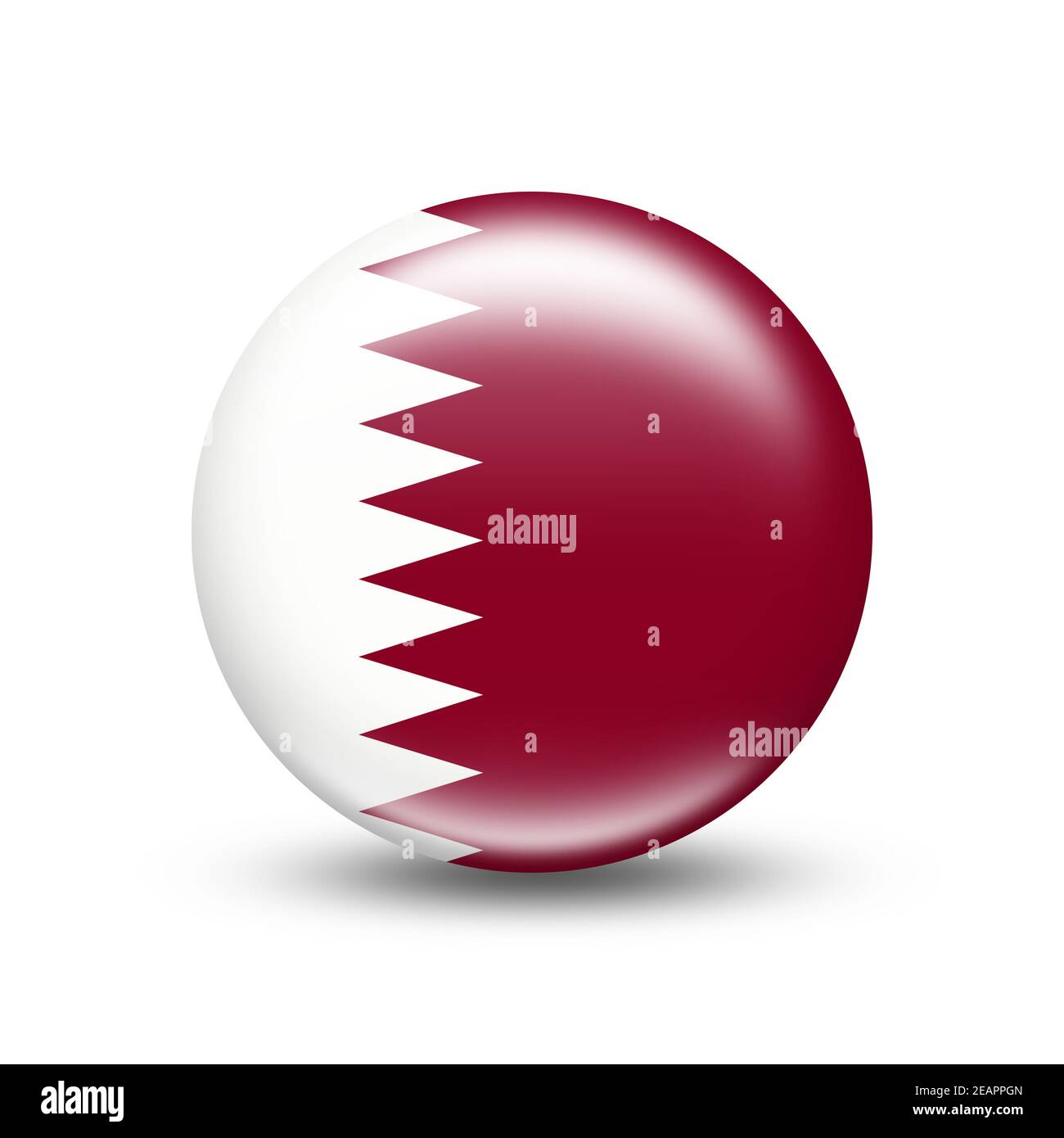 Qatar country flag in a circle with white shadow Stock Photo