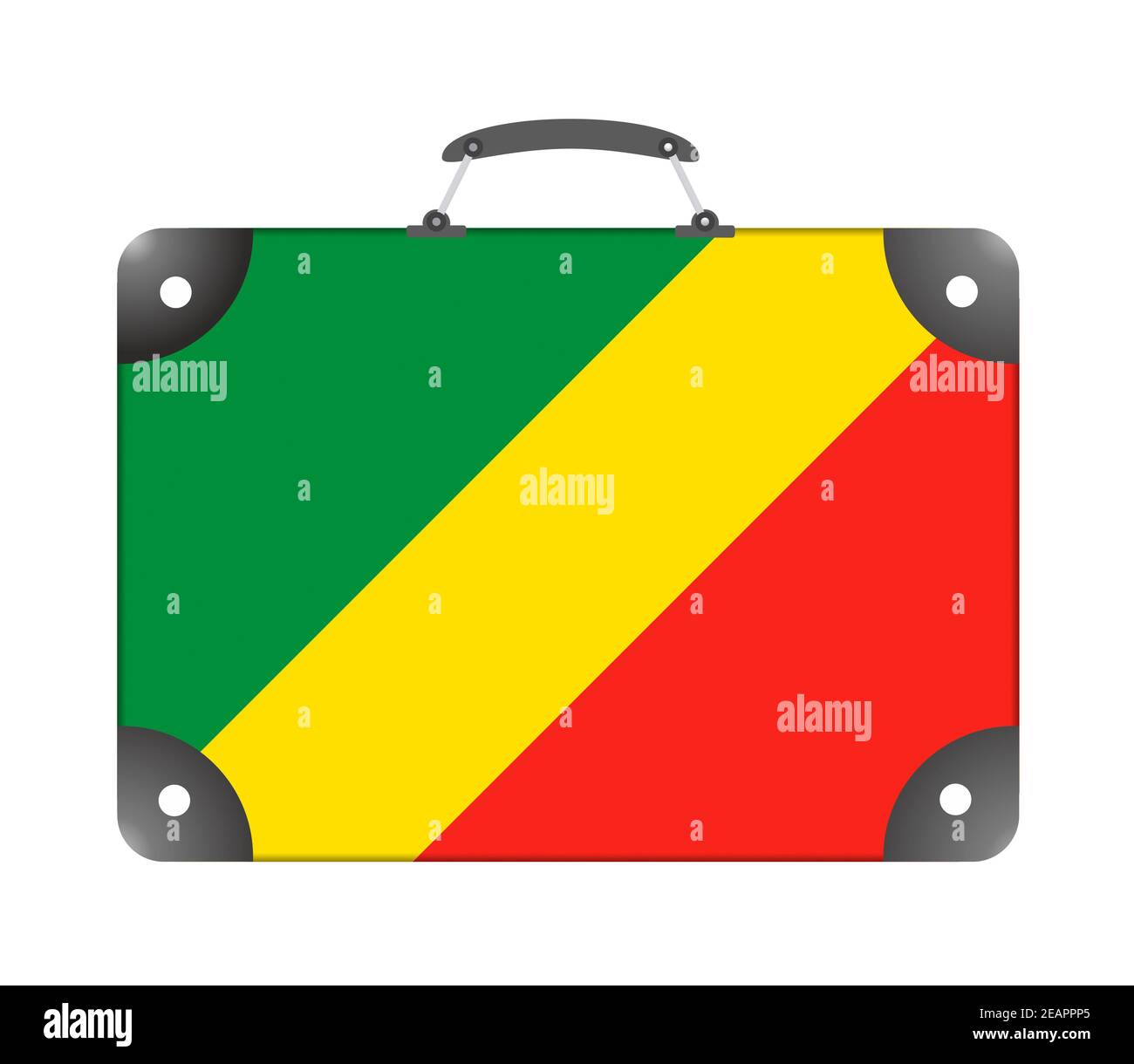 Congo country flag in the form of a travel suitcase on a white background Stock Photo