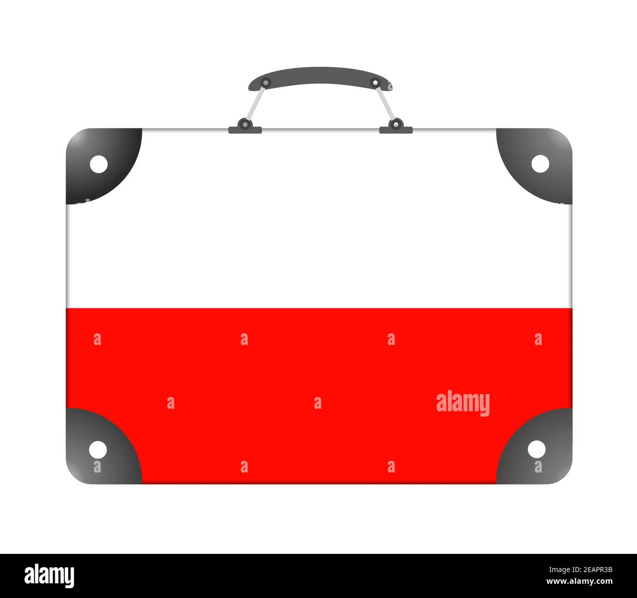 Poland flag in the form of a travel suitcase on a white background Stock Photo
