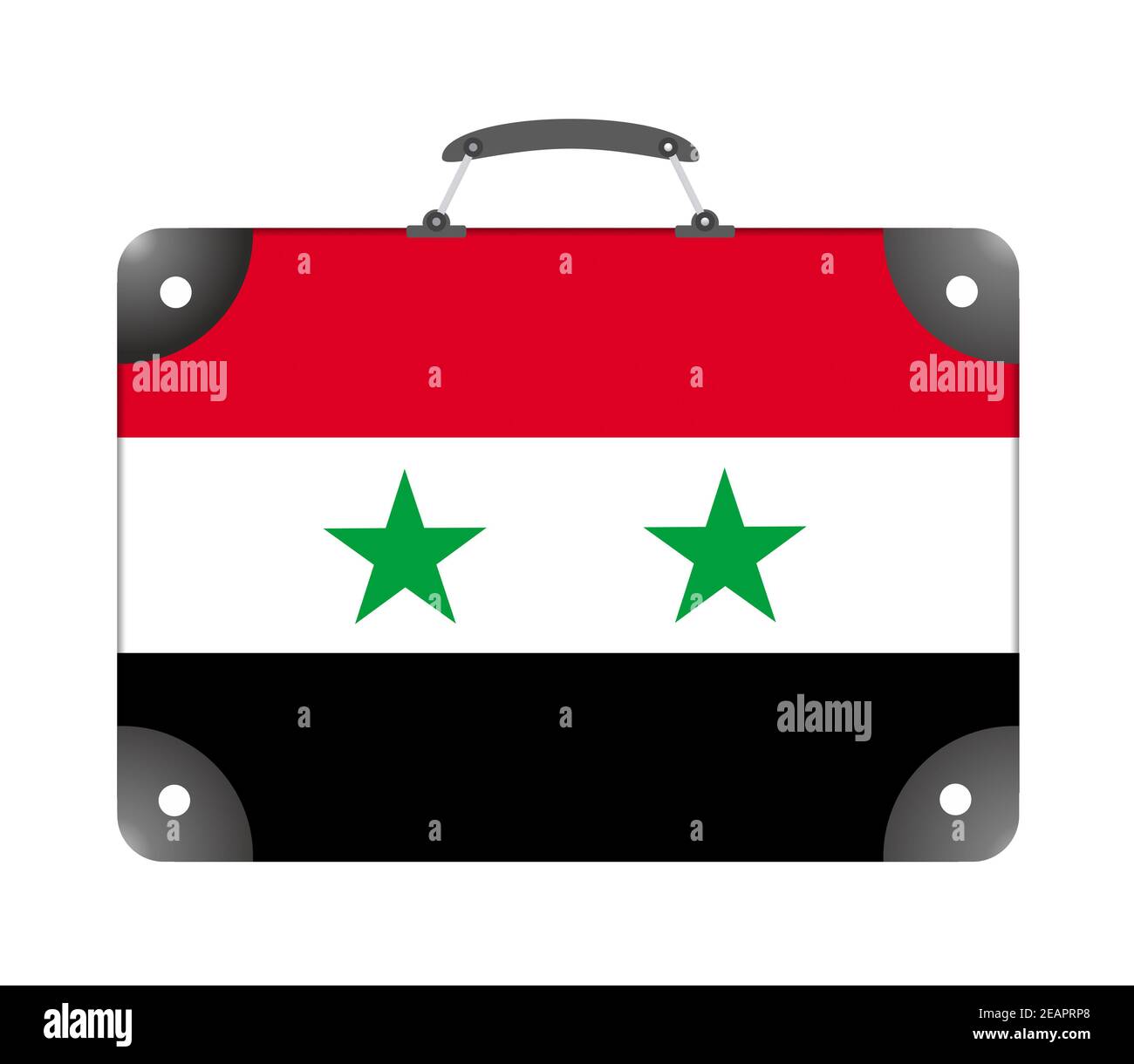 Syria flag in the form of a travel suitcase on a white background Stock Photo