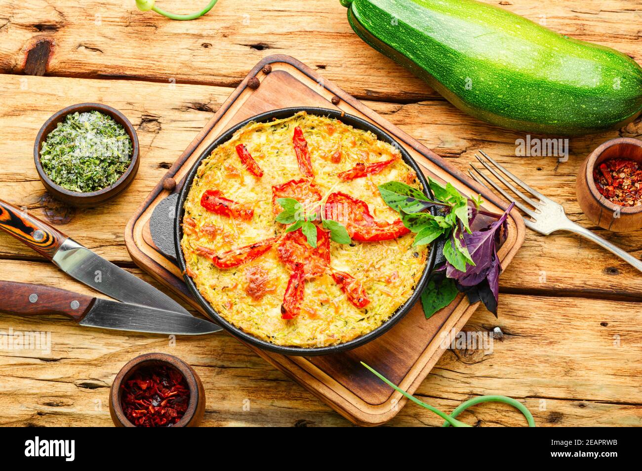 Zucchini vegetable casserole Stock Photo Alamy