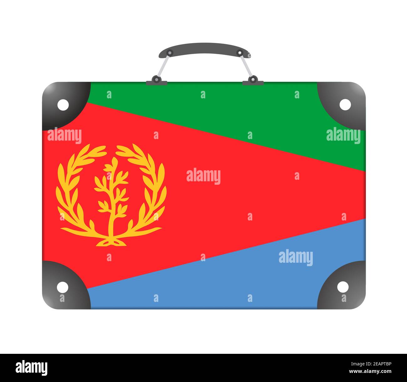 Eritrea country flag in the form of a travel suitcase on a white background Stock Photo
