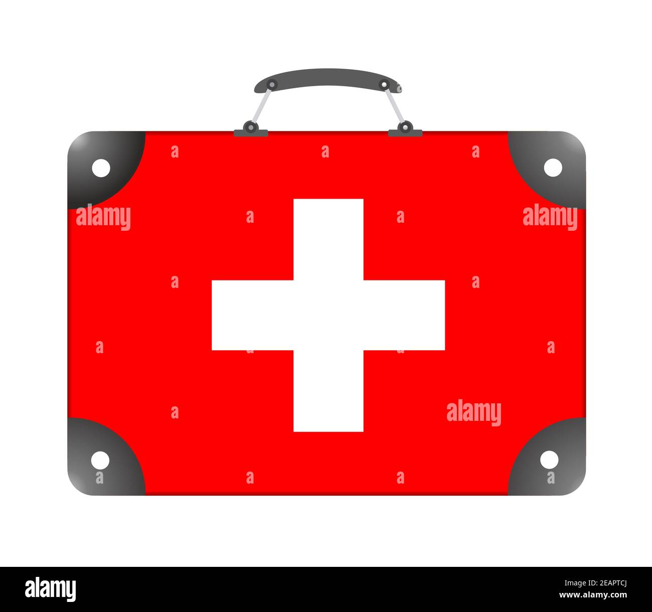 Switzerland flag in the form of a travel suitcase on a white background Stock Photo