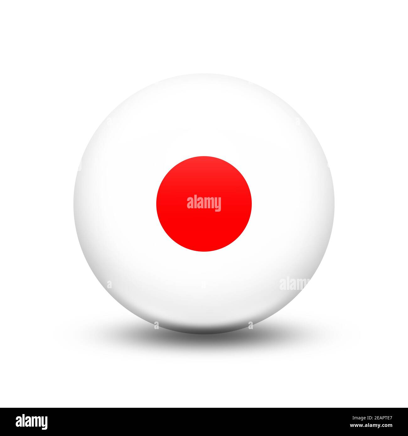 Japan country flag in sphere with white shadow Stock Photo