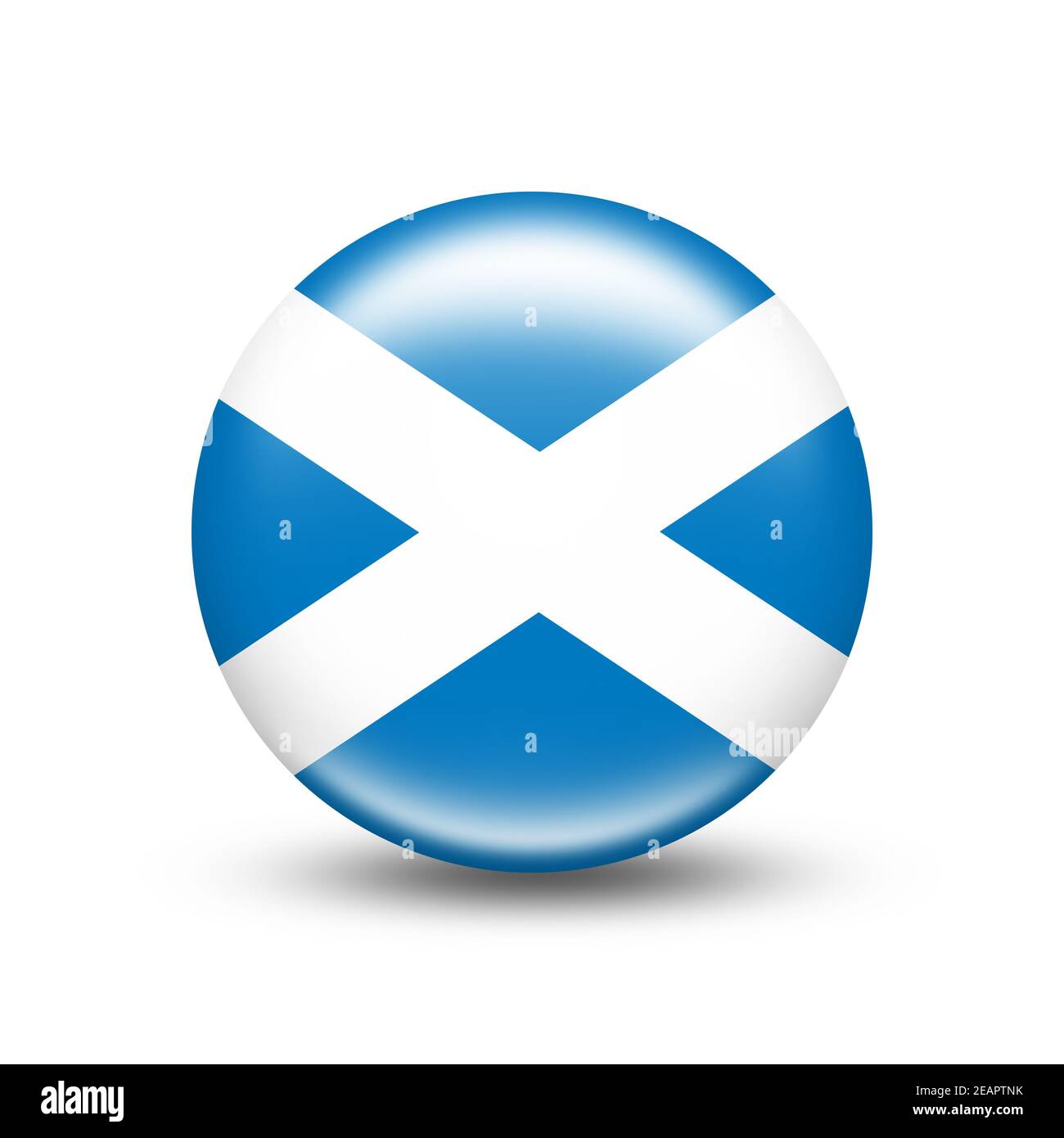 Scotland country flag in sphere with white shadow Stock Photo
