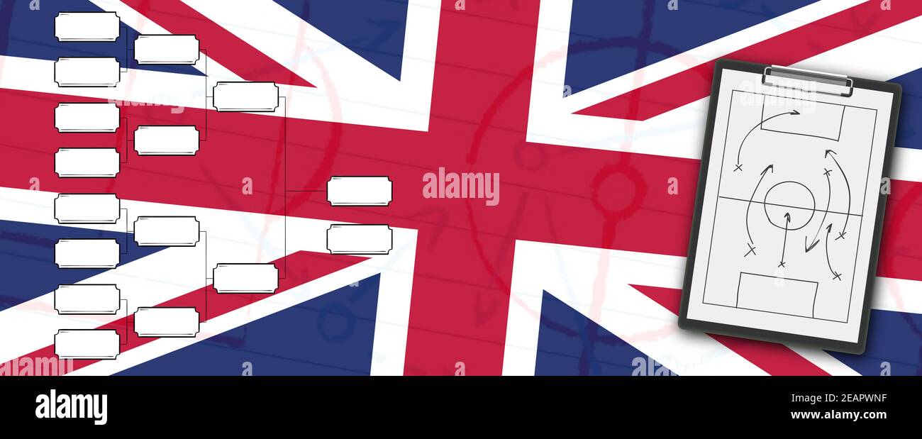 Sports tablet with soccer tactics on the game Stock Photo Alamy