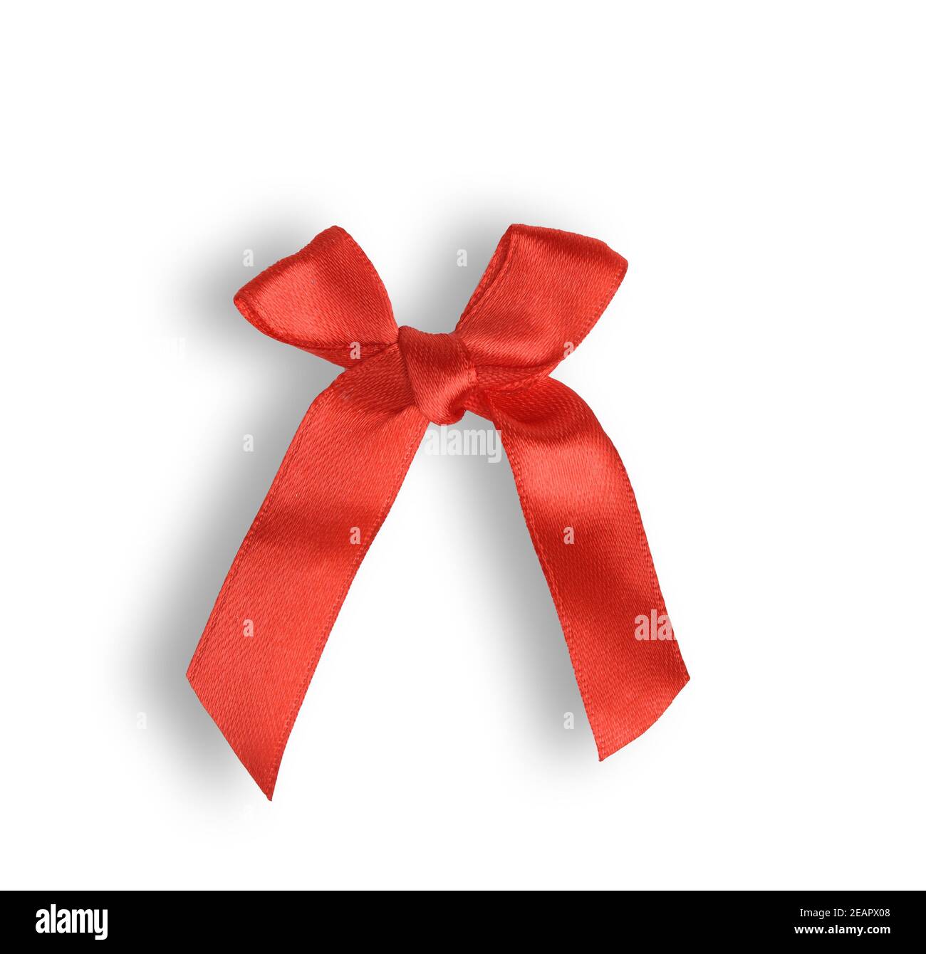 knotted bow made of red silk ribbon isolated on white background Stock  Photo - Alamy