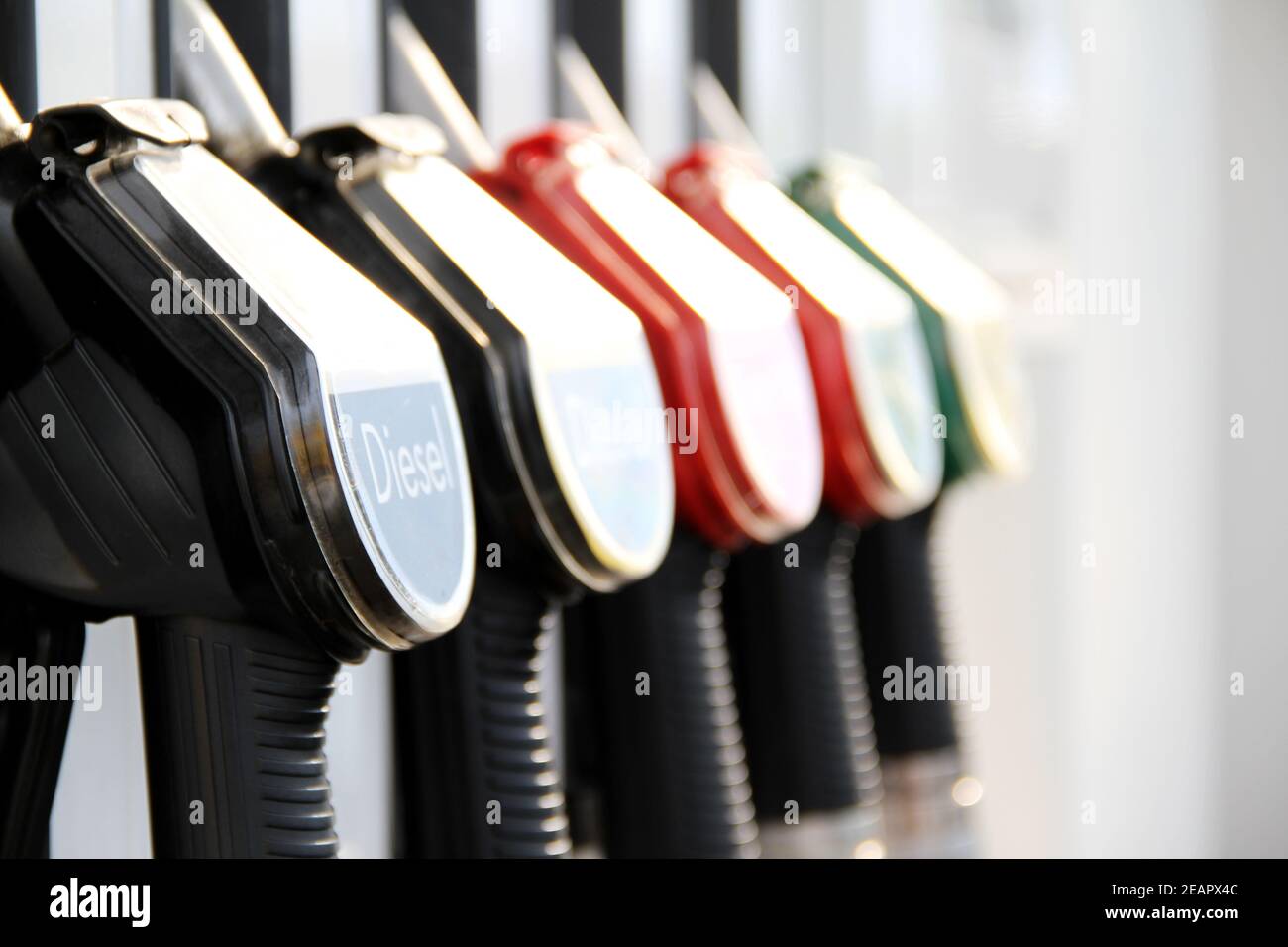 Gas station with different types of fuel Stock Photo Alamy