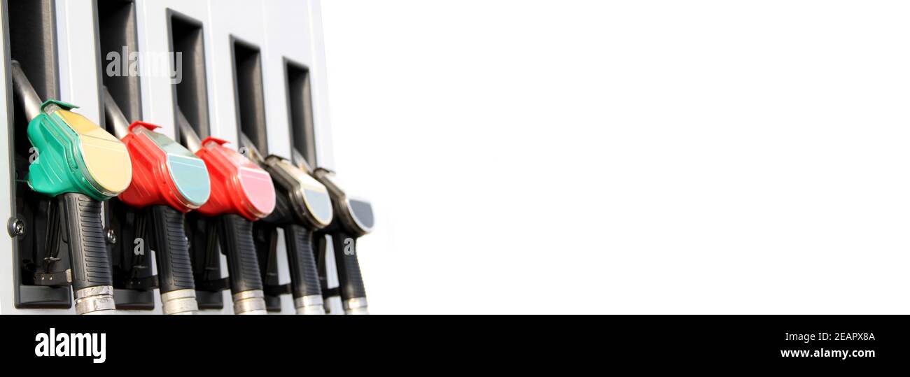 Gas station with different types of fuel Stock Photo Alamy