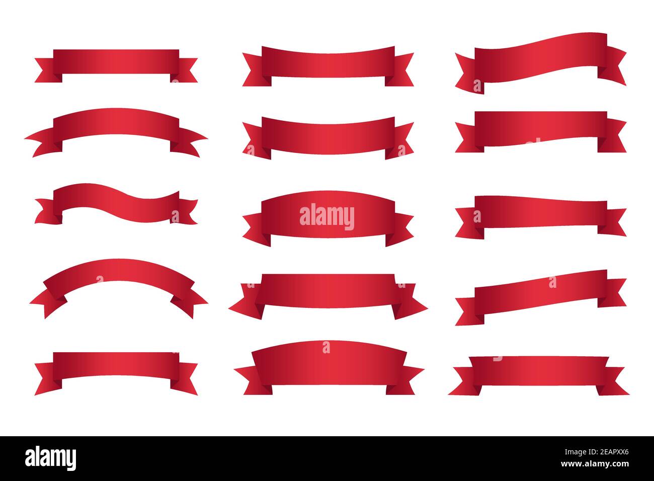 Elegant red ribbons collection Stock Vector