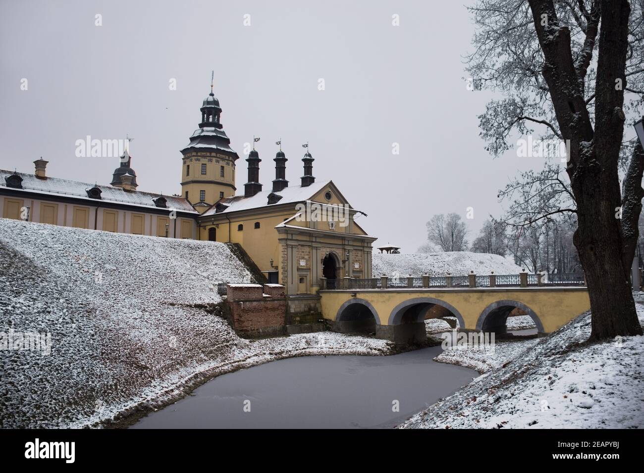 Nesvizh castle in winter Stock Photo