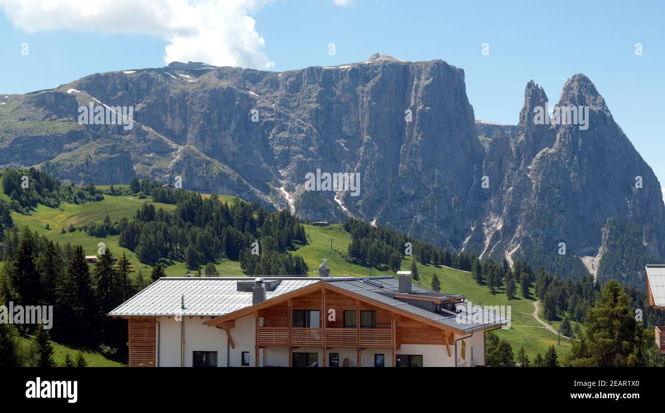 Schlern, Seiser, Alm, Dolomiten Stock Photo