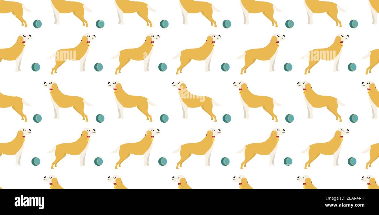 CUTE FUNNY DOGS.Fashion print. Trendy flat. Nature background Stock Photo