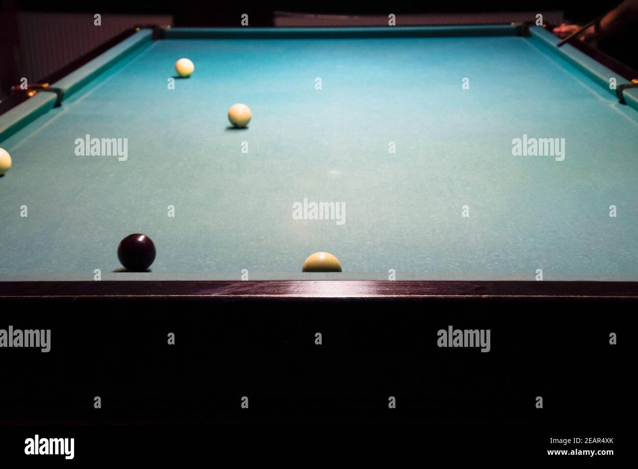 Billiards, billiard table. Balls on the billiard table Stock Photo Alamy