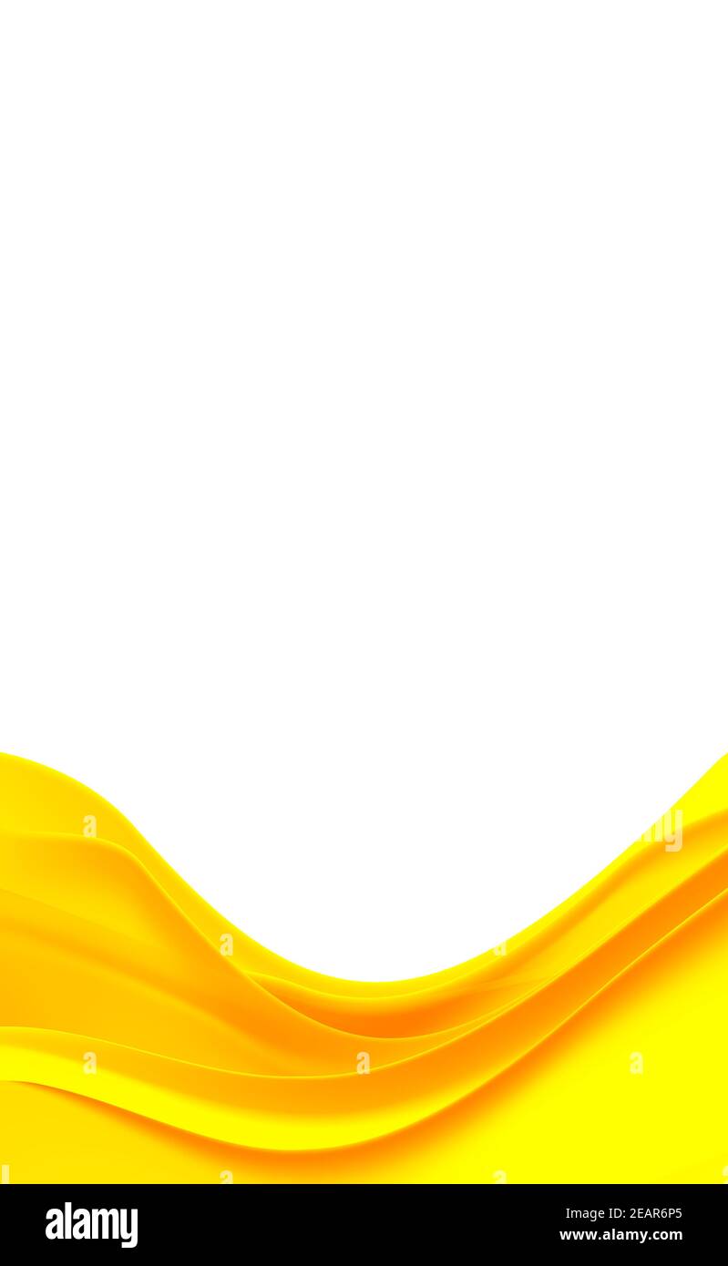 Abstract white background with yellow wavy lines Stock Photo