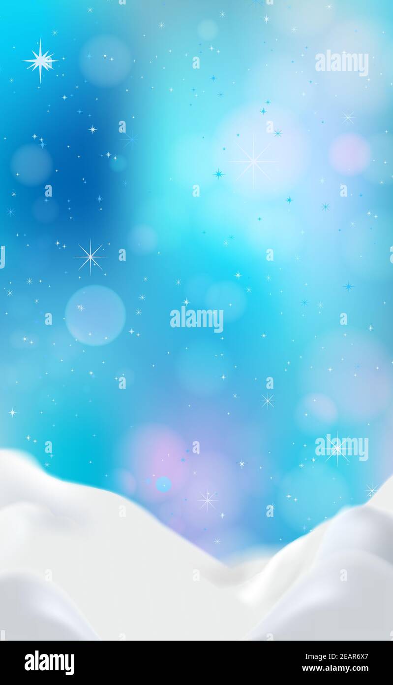 Snowdrifts on a background of blue sky with falling snow Stock Photo ...