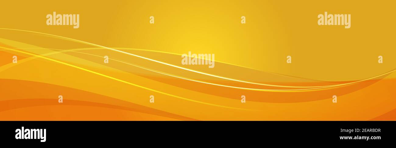 Yellow-orange panoramic background with lines Stock Photo