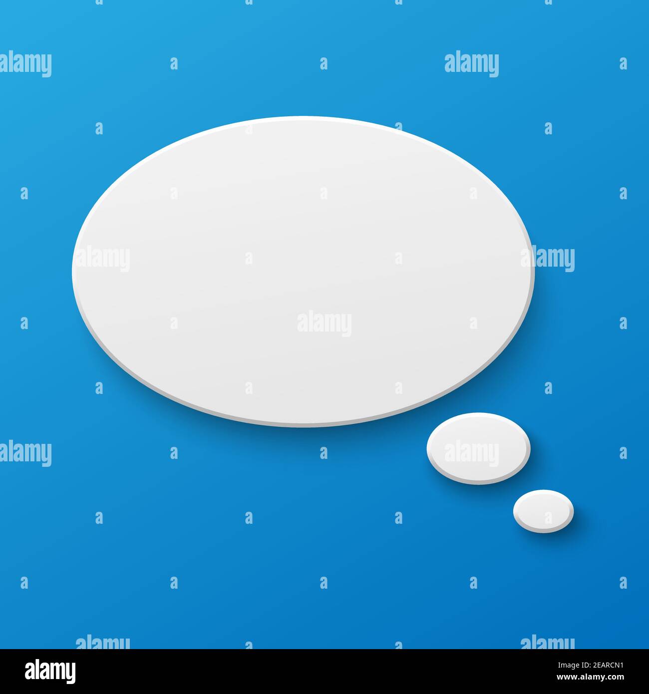 Vector white blank paper speech bubble on blue gradient background ...