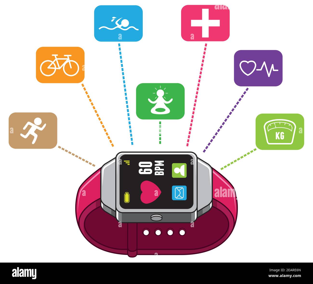 Smart Watch Health Measure Stock Vector Image & Art Alamy