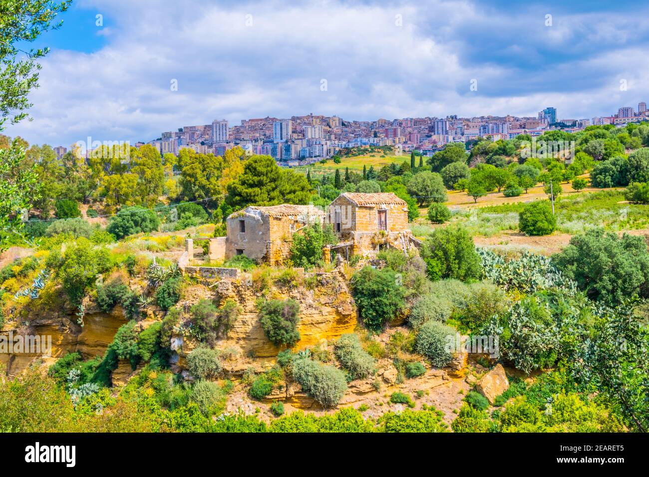 Aerial view of sicilian city Agrigento, Italy Stock Photo Alamy