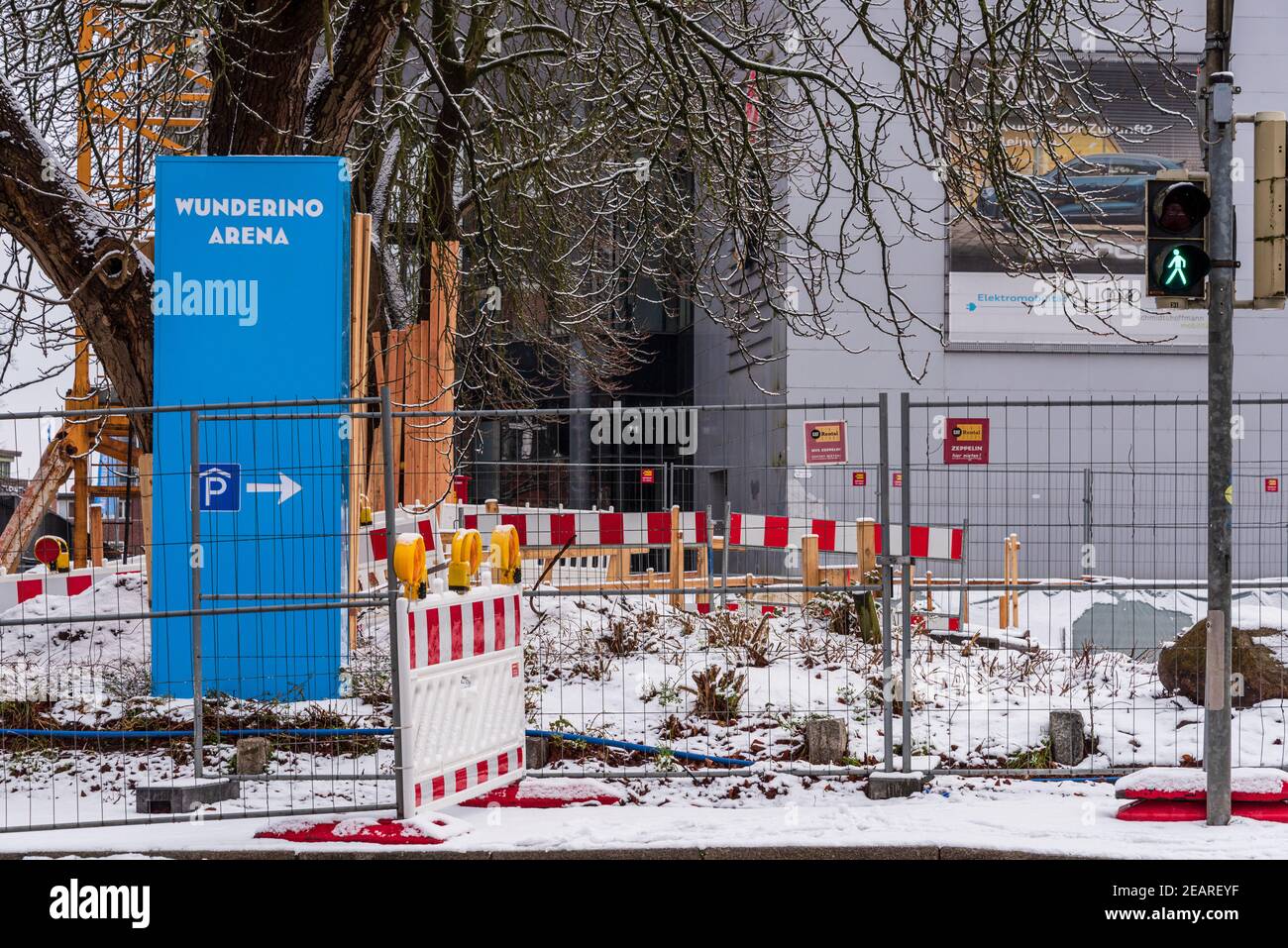 Wintereinbruch in Kiel Innenstaadt, Schrevenpark und Hiroshimapark Stock Photo
