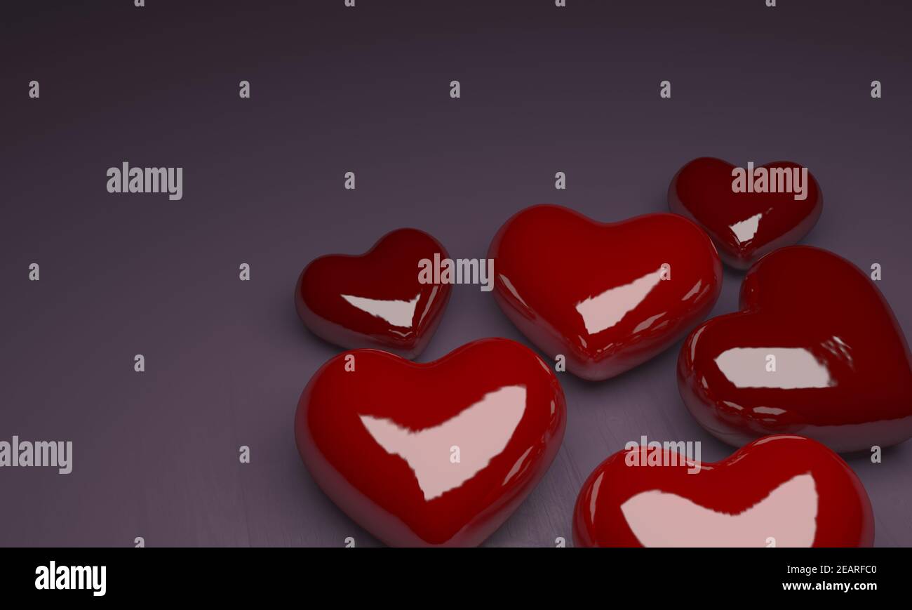 Realistic 3d hearts valentines hi-res stock photography and images - Alamy