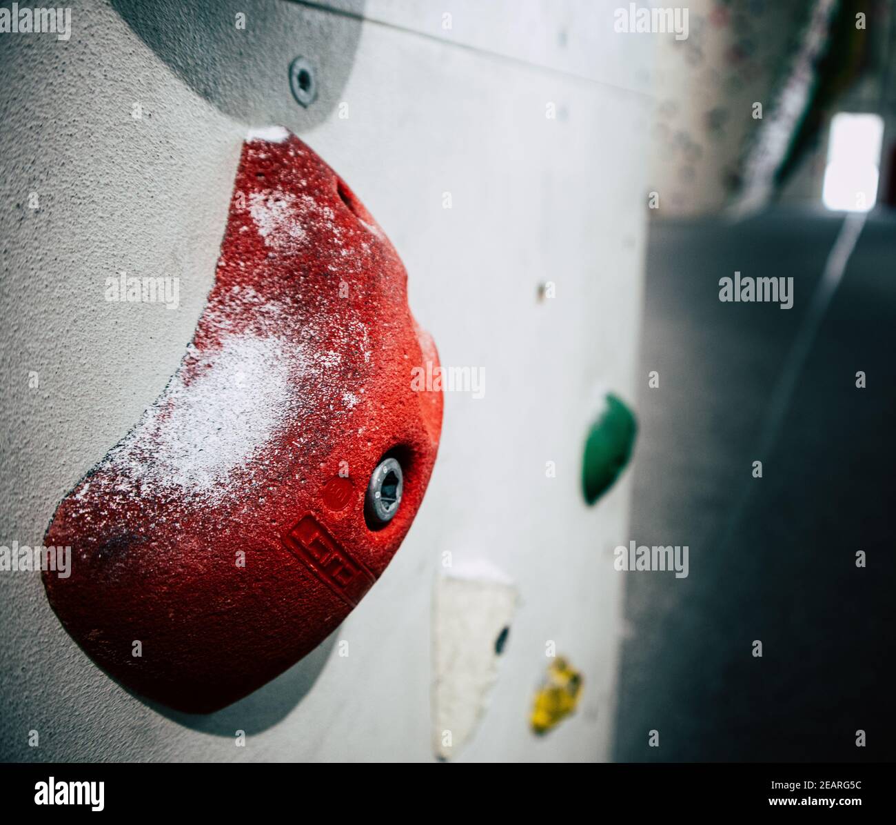 Climbing holds with chalk Stock Photo Alamy