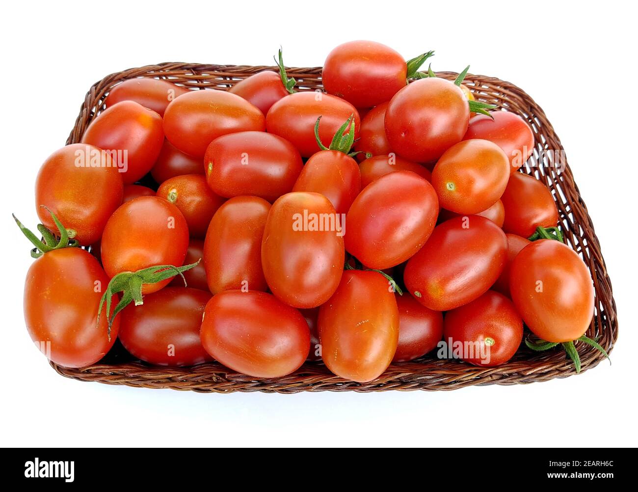 Pflaumentomate, Pflaumen-Buschtomate, Ravello, Lycopersicon, esculentum Stock Photo