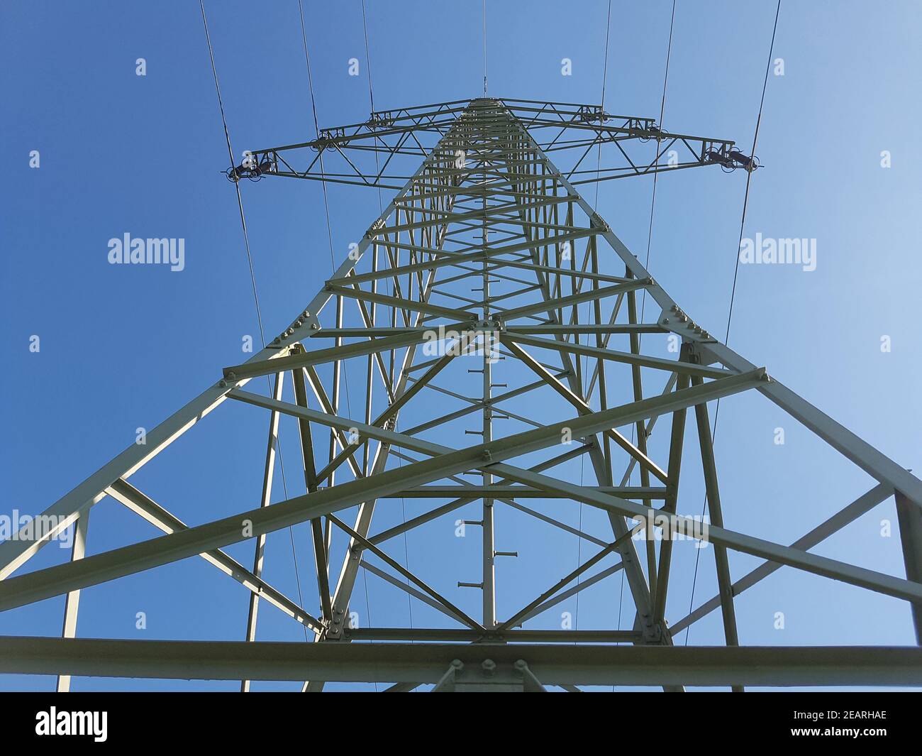 Stromleitung, Strommast Stock Photo