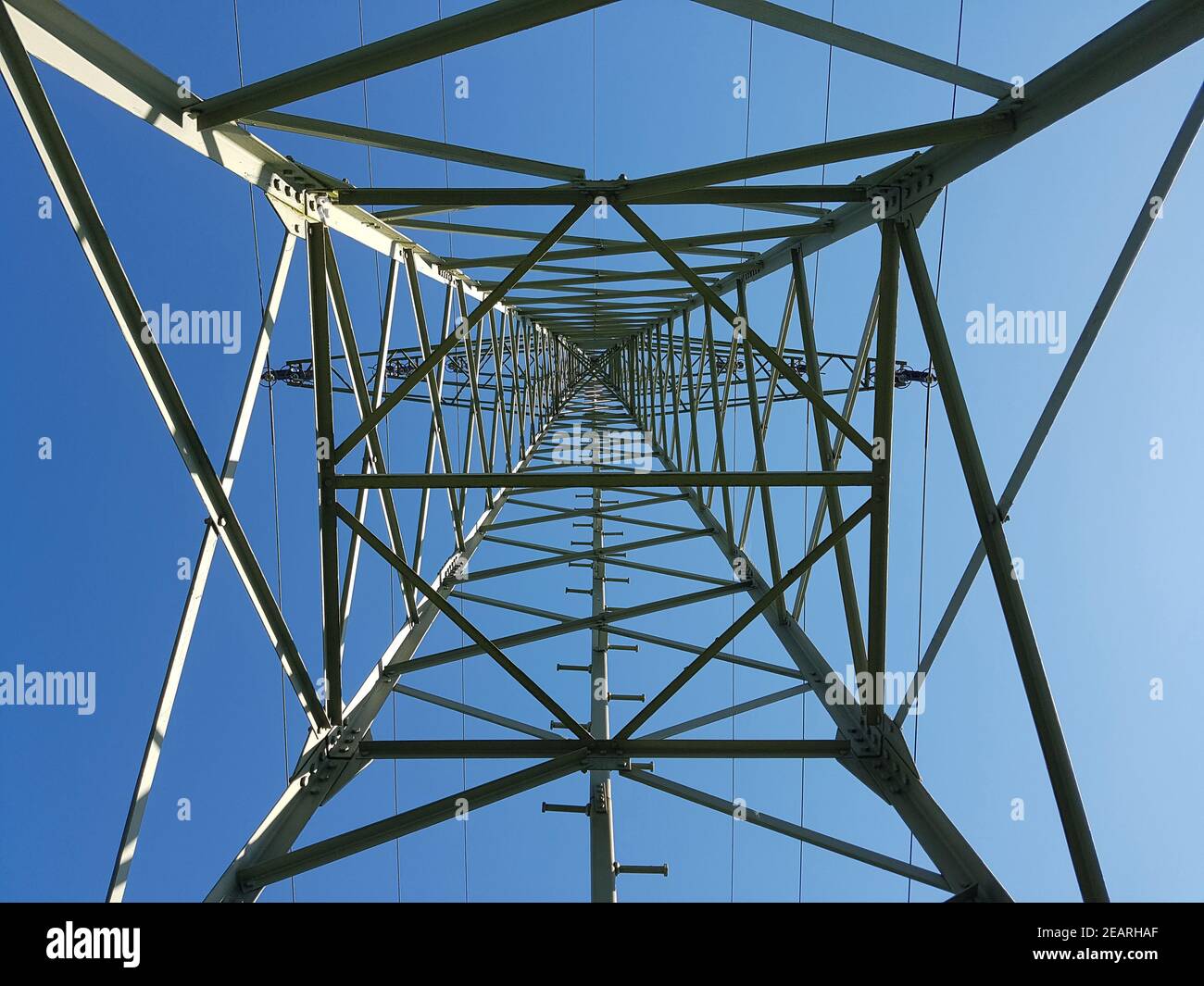 Stromleitung, Strommast Stock Photo