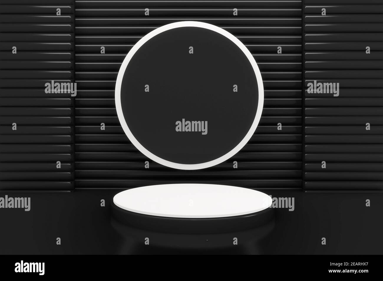 Black and white podium minimal geometric .3D rendering Stock Photo - Alamy