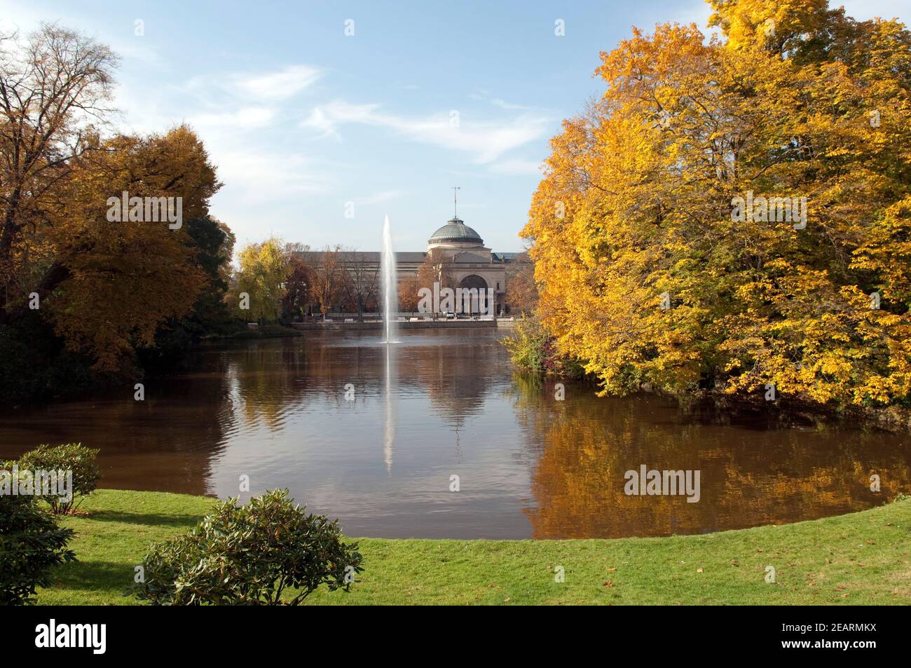 Herbststimmung, Kurpark, Wiesbaden Stock Photo