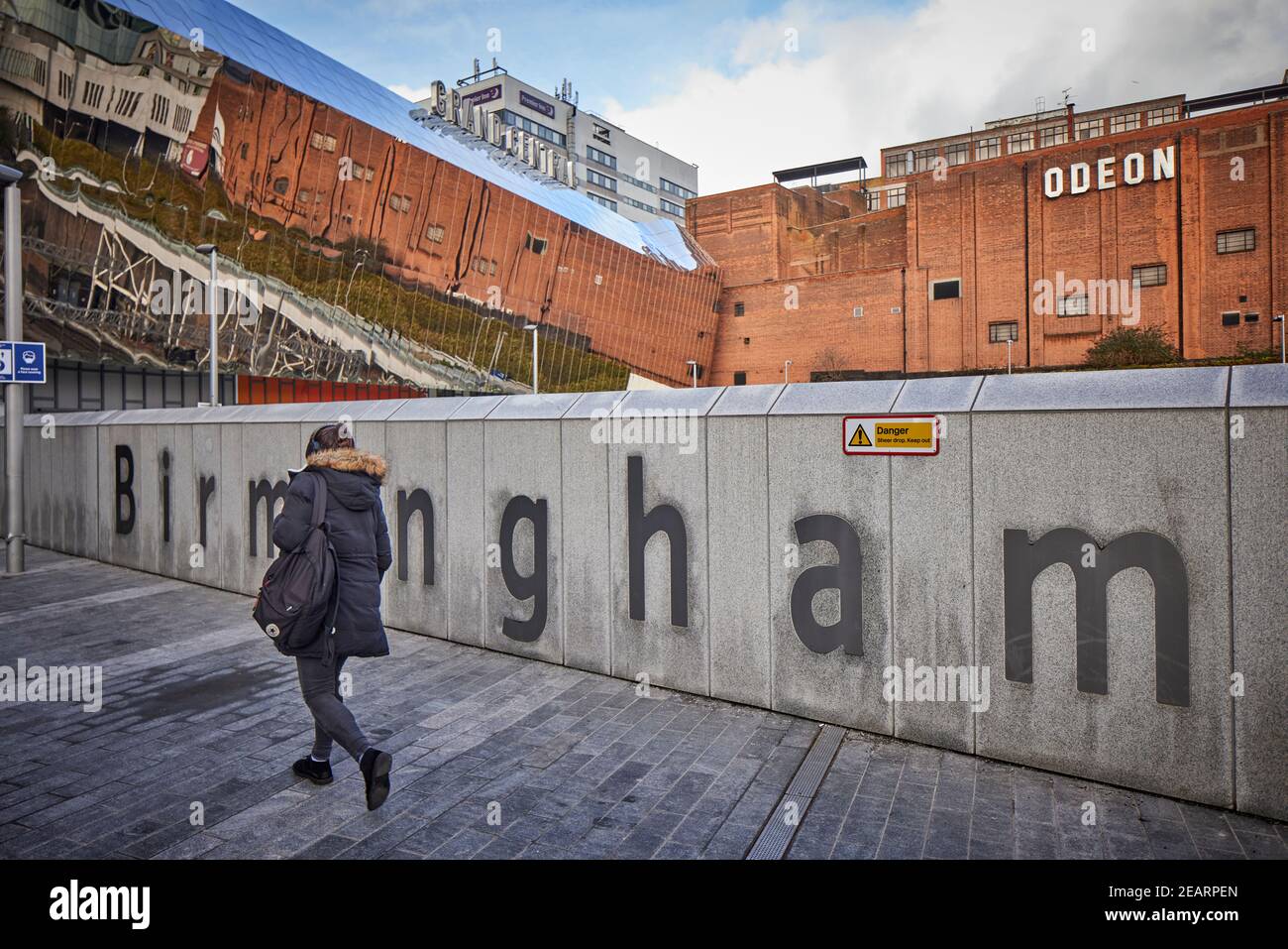 Birmingham New Street railway station concourse approach pedestrian walkway Stock Photo