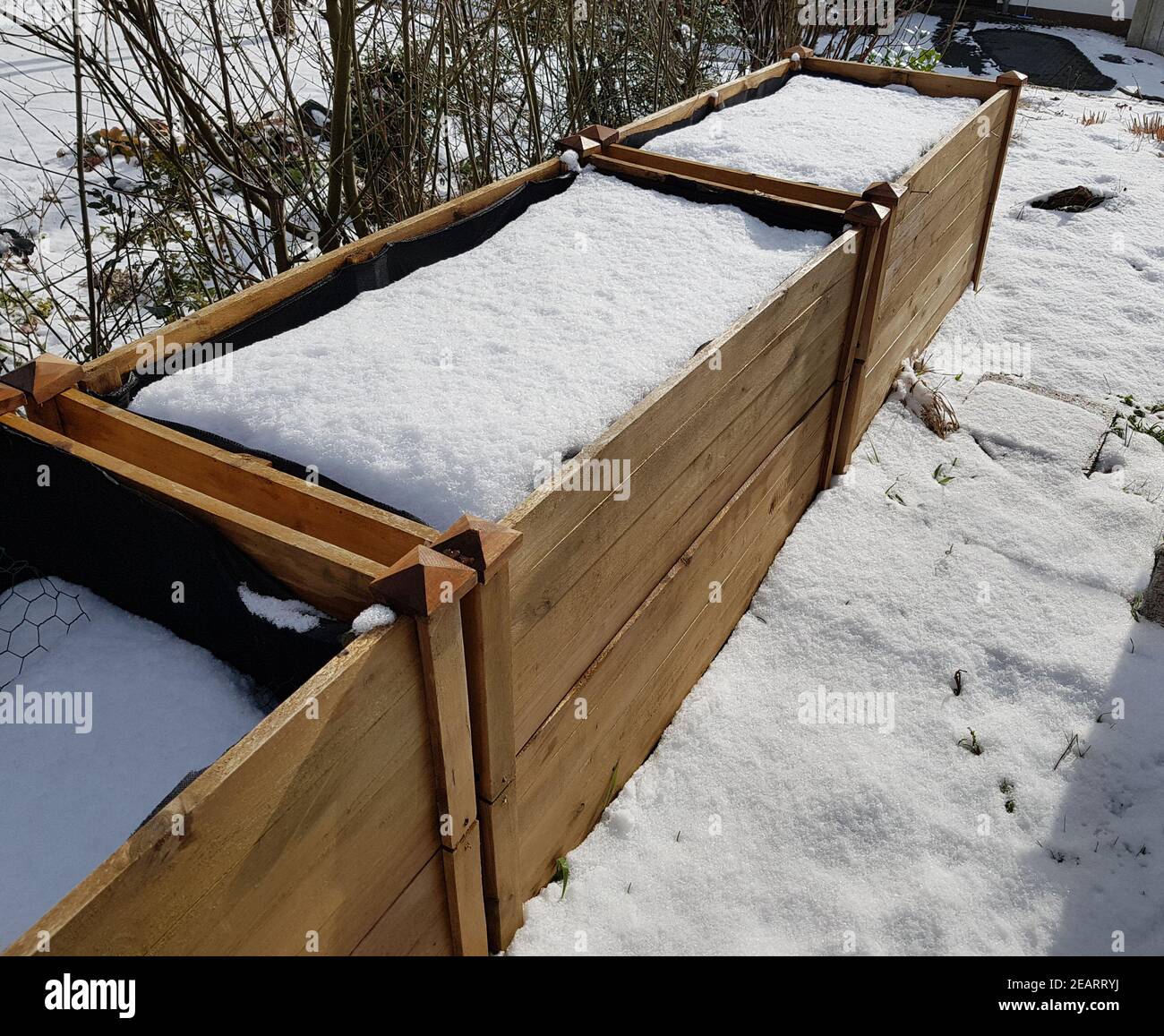 Raised bed, winter Stock Photo Alamy