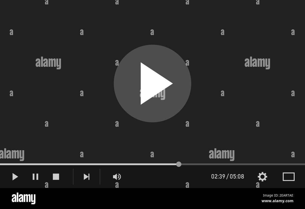 Video and Media Player Interface Template Stock Photo Alamy