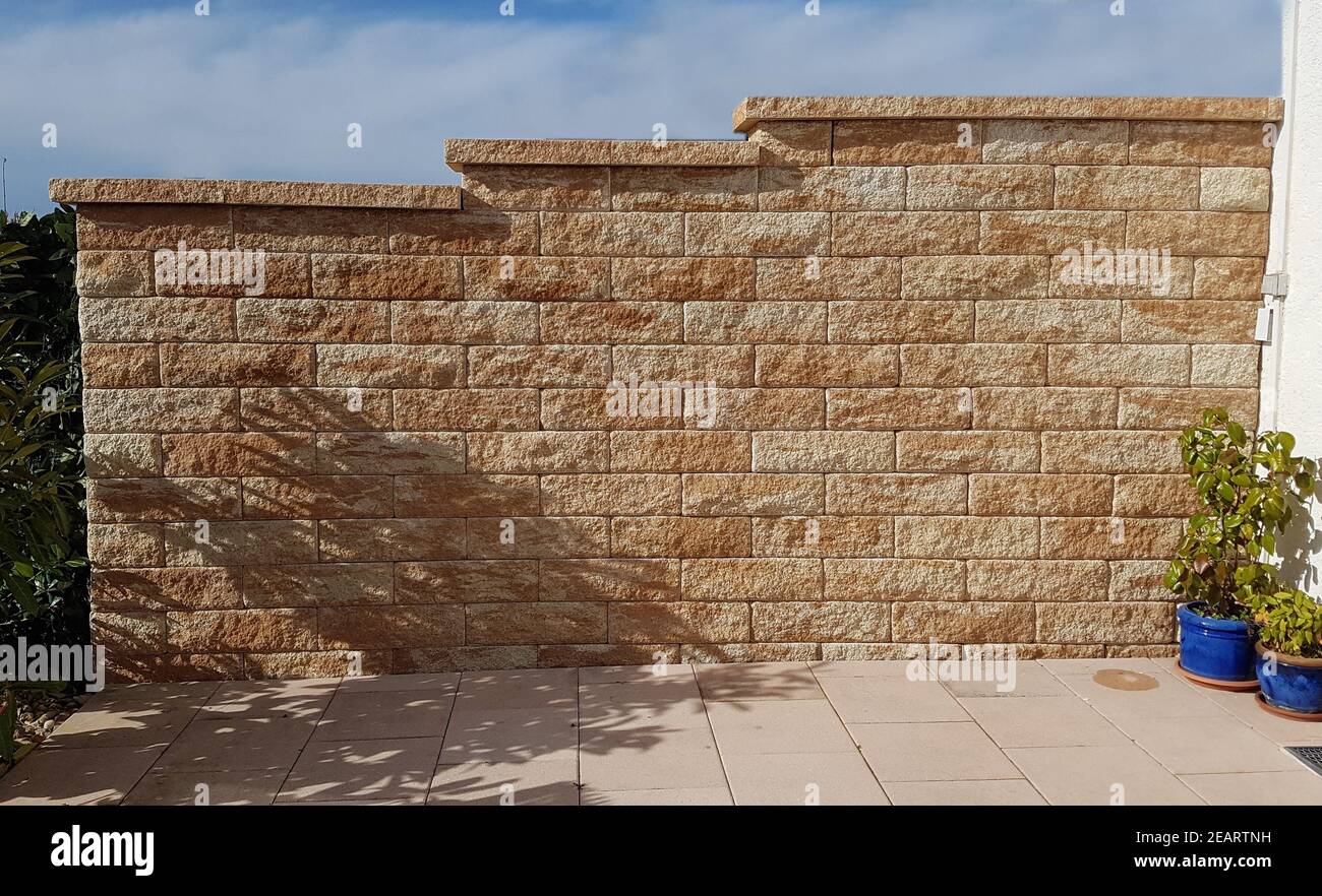 Sichtschutz, Mauer, gemauert Stock Photo
