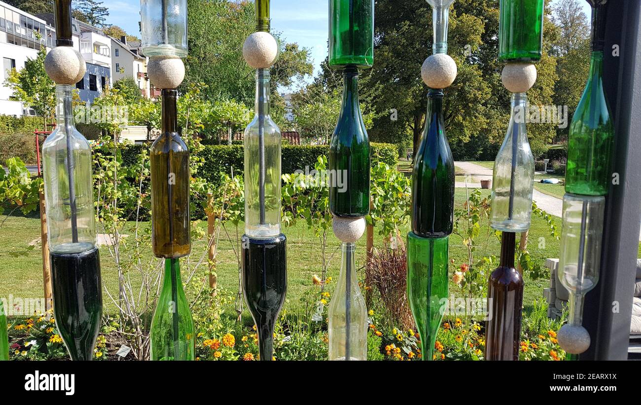 Sichtschutzwand, Flaschen, Glas Stock Photo