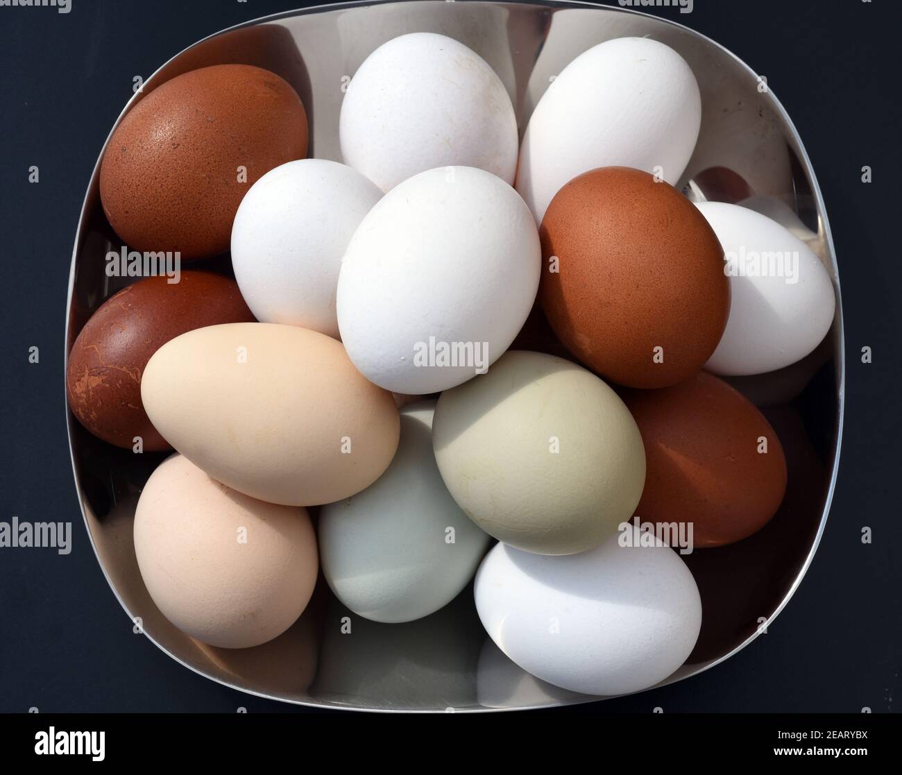 Huehnereier, Eier, ungefaerbt Stock Photo