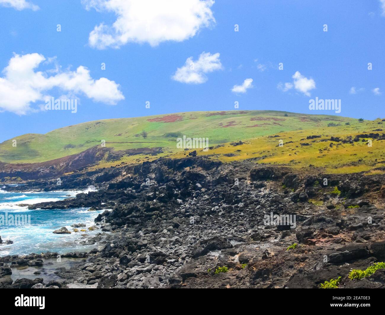 Easter Island coastline Easter Island coast rocks ocean Stock Photo Easter Island coastline Easter Island coast rocks ocean Stock Photo