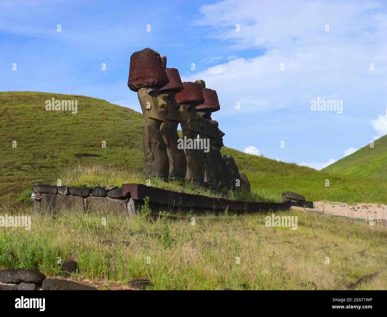 Statues of gods of Easter Island Stock Photo Alamy
