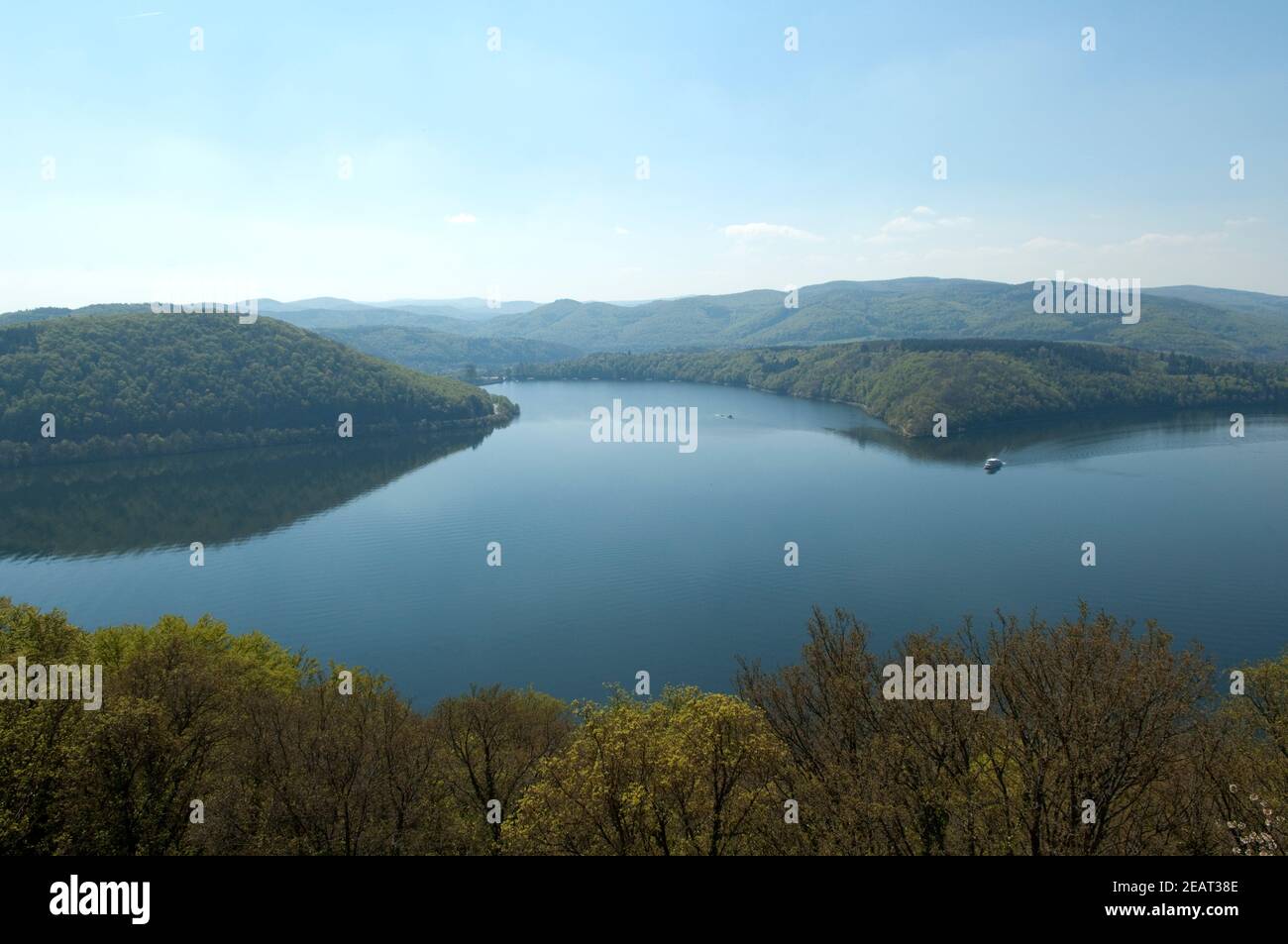 Edersee, Waldeck, Panorama, Ederstausee, Ferienregion Stock Photo