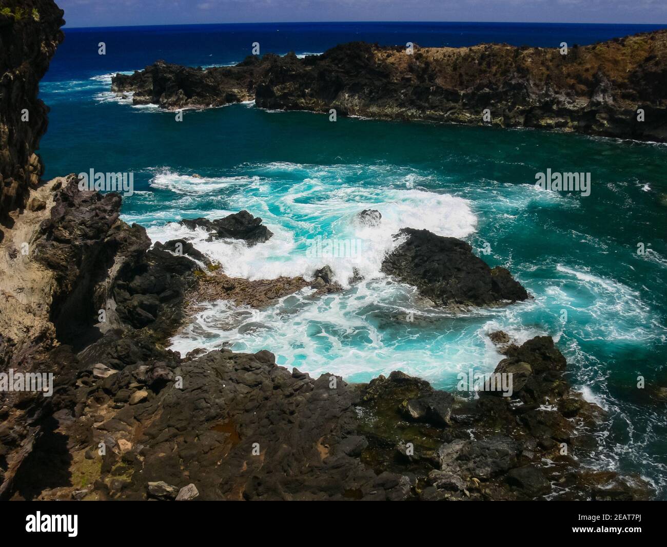 Seaster Island Rocks Easter Island coastline. Easter Island coast, rocks, ocean Stock Photo ...