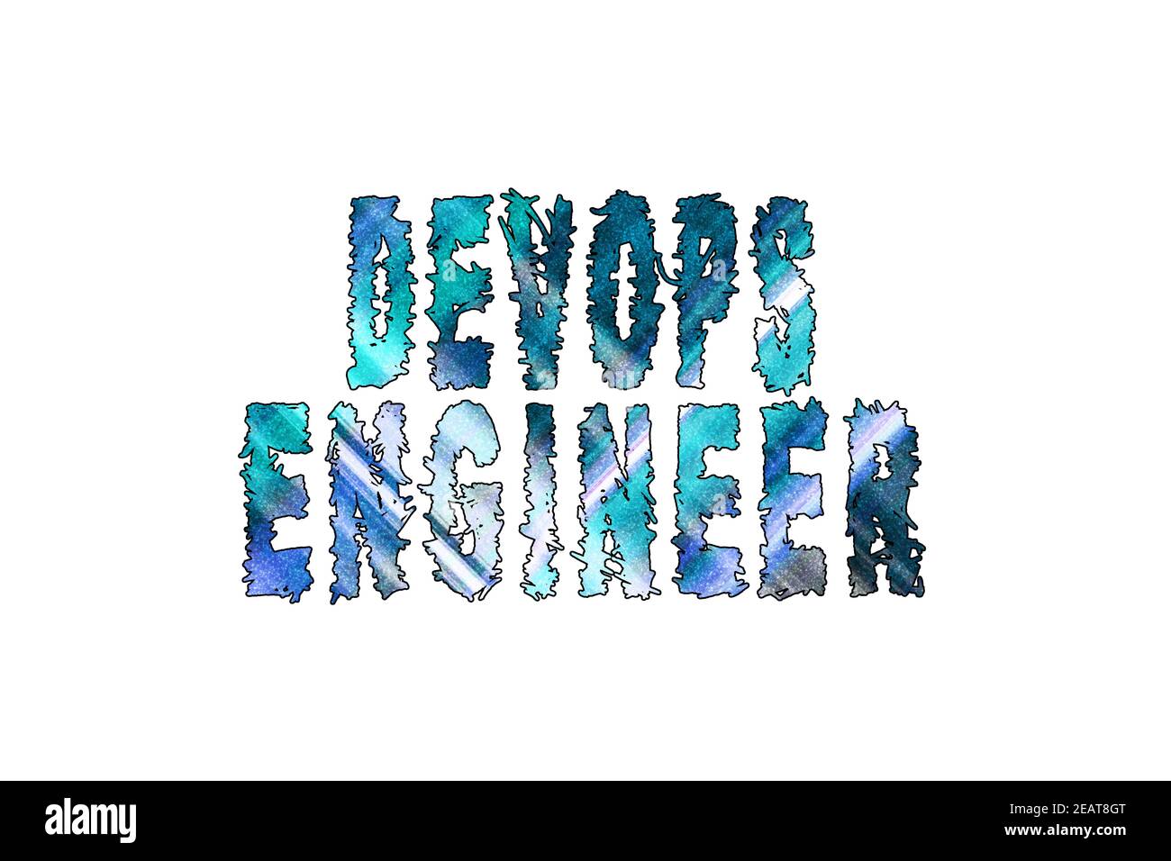 Devops engineer, Banner, Poster and Sticker, with clipping path Stock Photo