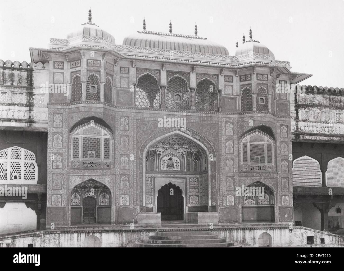 Late 19th century photograph: Umber, Amber, Amer, gateway to Sheesh Mahal, India Stock Photo