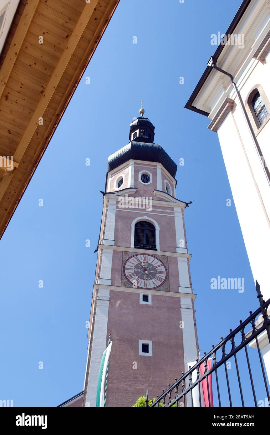 Kirchturm, Kastelruth Stock Photo