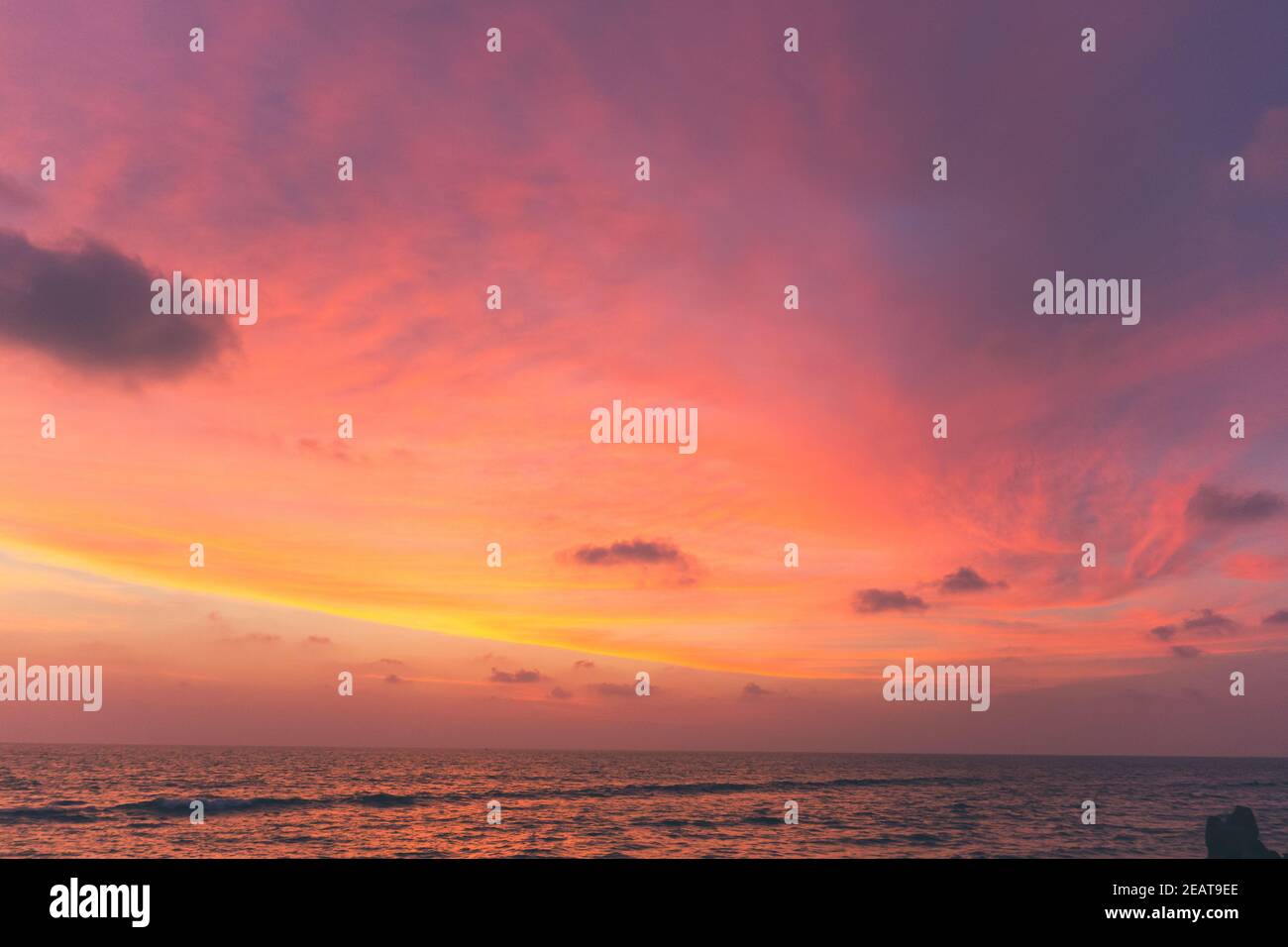 Colorful vibrant pastel cloudscape at dusk in Colombo, Sri Lanka Stock Photo